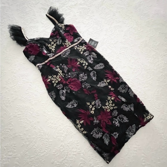 Lulus Show Stopper Black Embroidered Sequin Bodycon Midi Dress - Medium - Picture 5 of 8